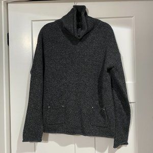 DKNY Cozy Oversized Gray Mock Turtleneck Sweater